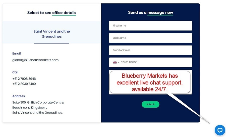 Blueberry Markets Customer Support